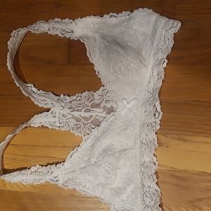 White laced bralette
